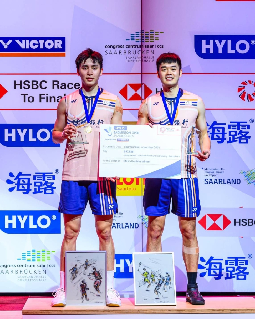 台中好手邱相榤聯手王齊麟奪BWF海洛羽球公開賽超級500冠軍 運動局長恭賀：讓世界看見台中！