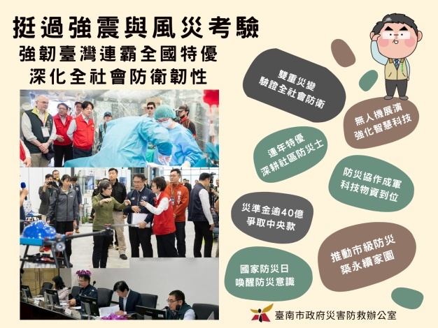 挺過強震與風災考驗，強韌臺灣連霸全國特優，深化全社會防衛韌性