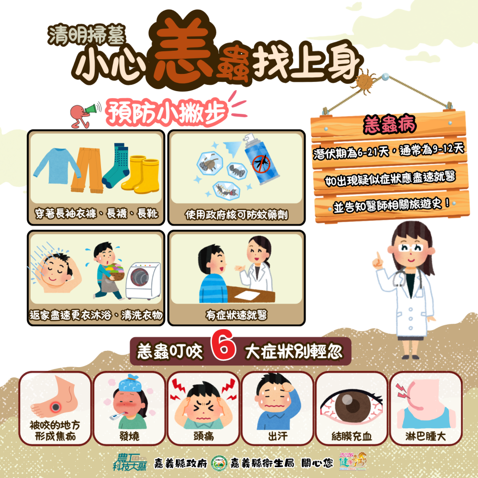 清明連假掃墓踏青應加強防護，遠離恙蟲與蛇類威脅