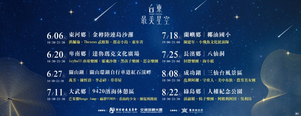 台東最美星空6/20登場　icyball冰球樂團、靈魂沙發開唱