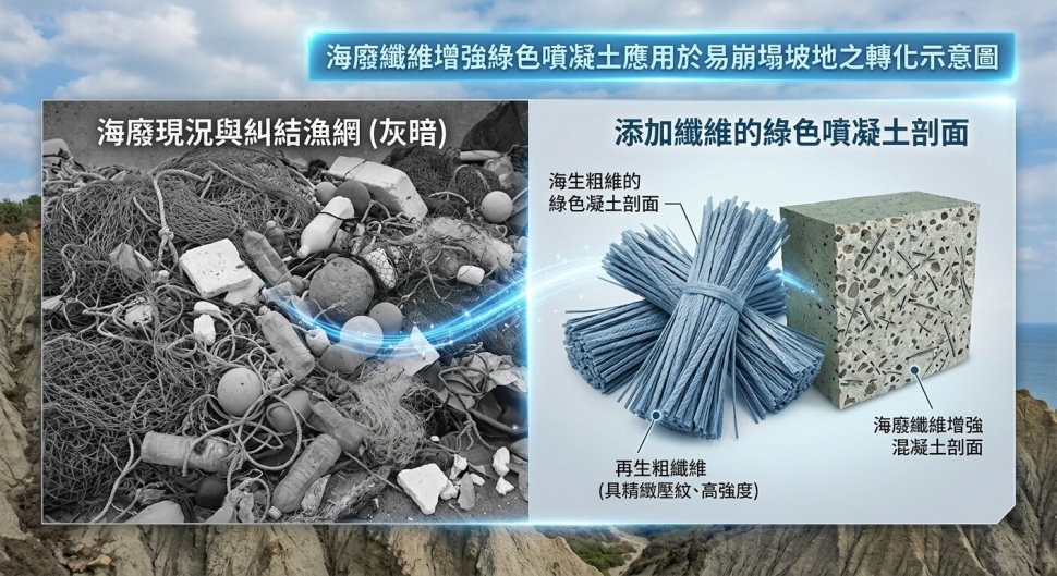 海廢變身綠色建材　高科大研發海廢纖維噴凝土