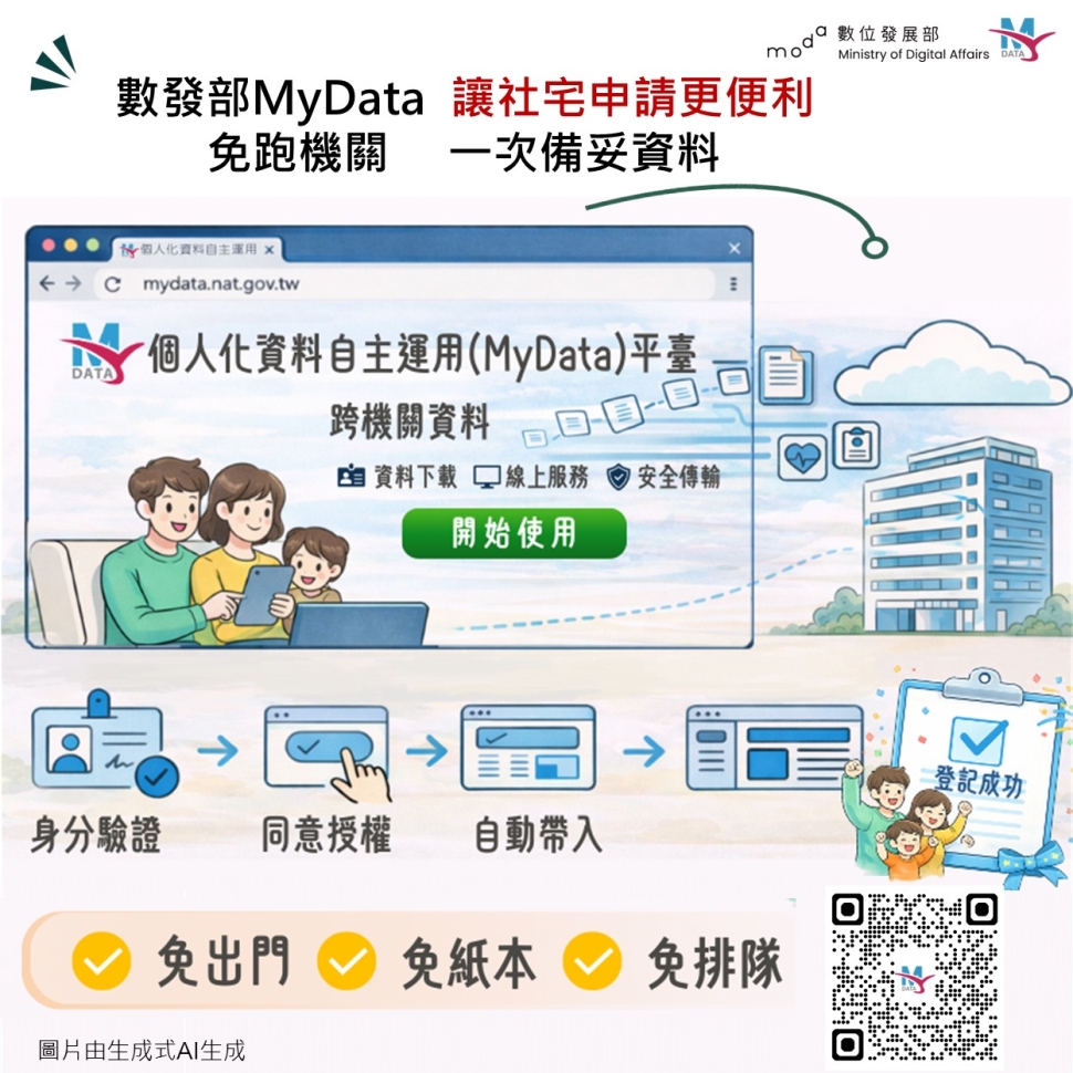 數發部MyData服務簡化社會住宅申請流程　免奔波各機關即可備妥所需資料