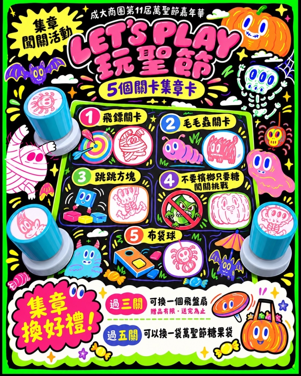 成大商圈萬聖嘉年華本週末壓軸登場！封街狂歡、變裝踩街再抽出國機票